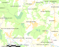 Map commune FR insee code 70421